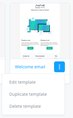 Email template actions menu