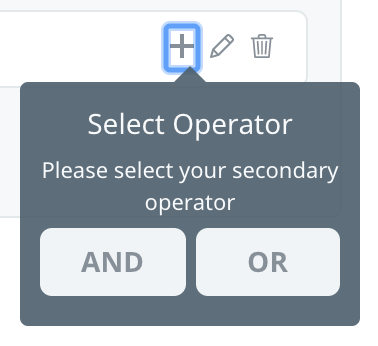 Audience filter secondary operator