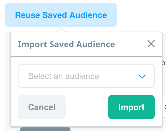 Import saved audience