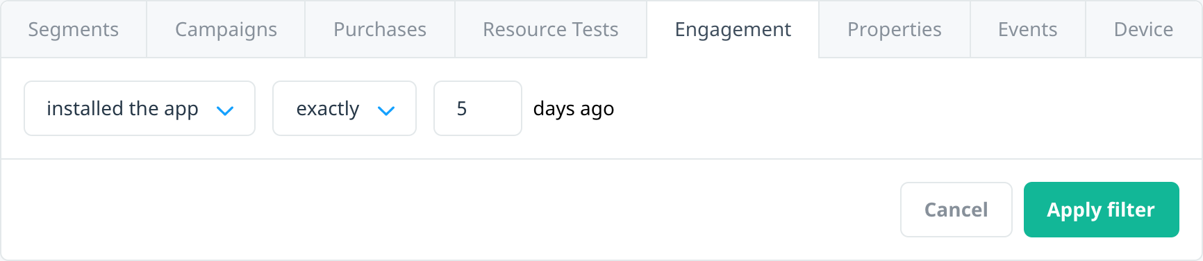 New configuration for daily recurring push campaigns that targets users who recently installed the ap