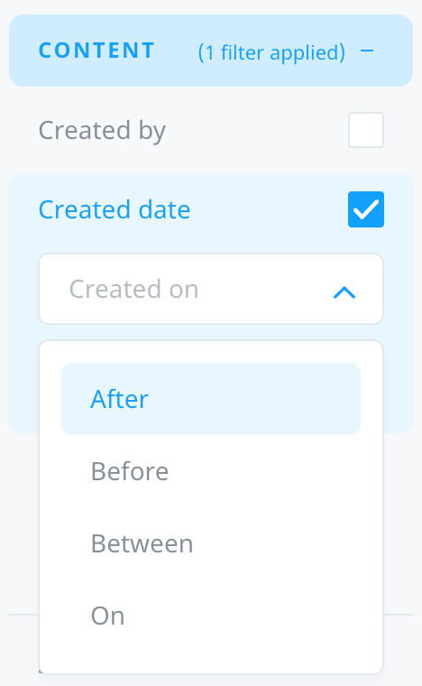 Filter campaigns by Created date