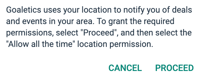 Example of an Android preprompt that explains why your app needs a user's location