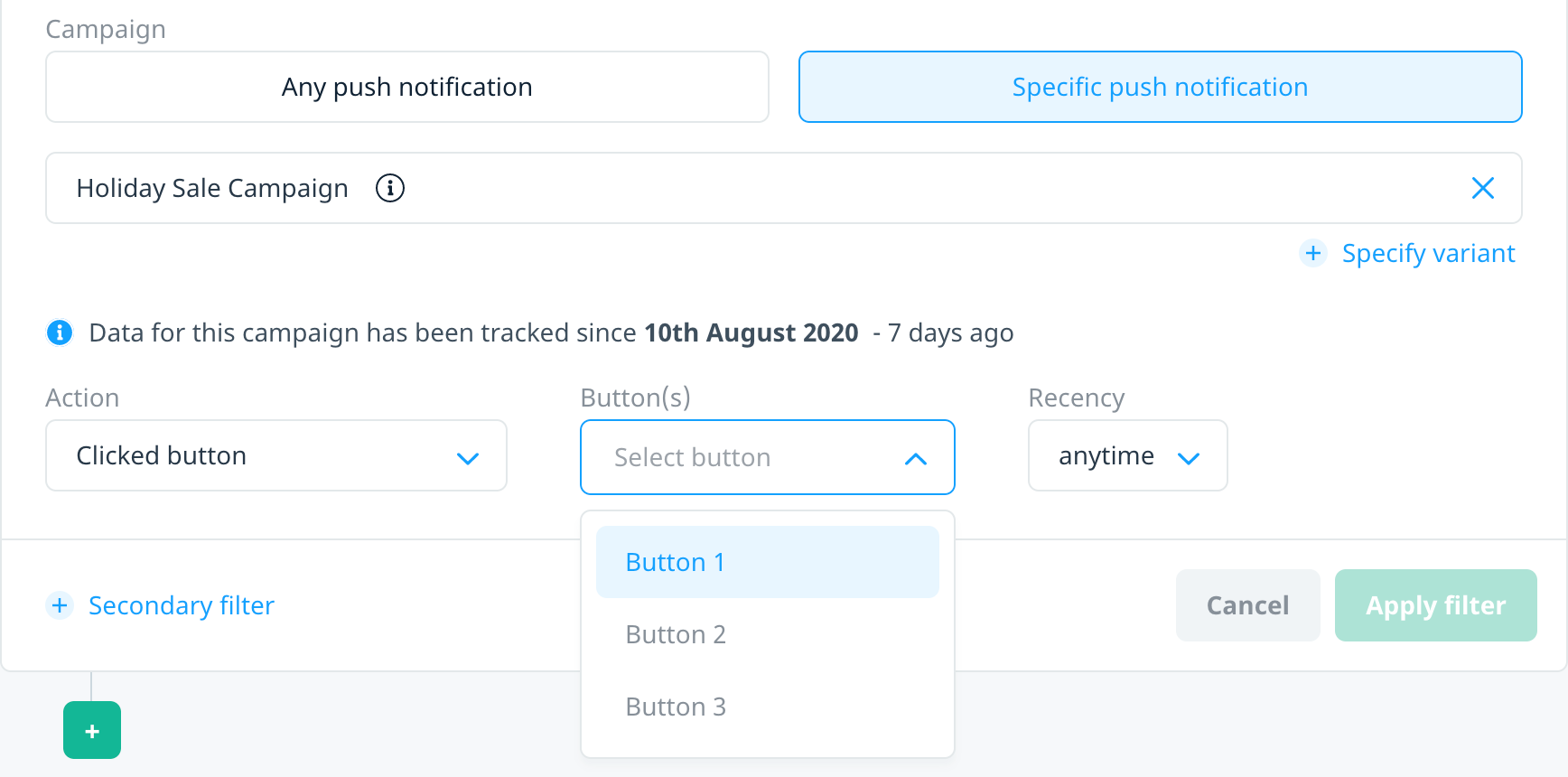 Specify individual buttons that users clicked