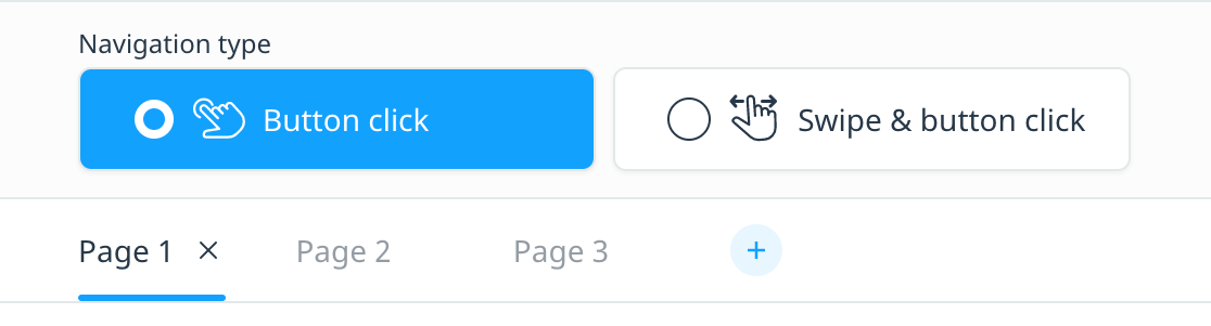 Set page navigation type and add pages.